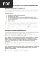 Documentation of Employment