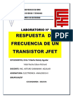 Ganancia y frecuencias de corte en circuito JFET