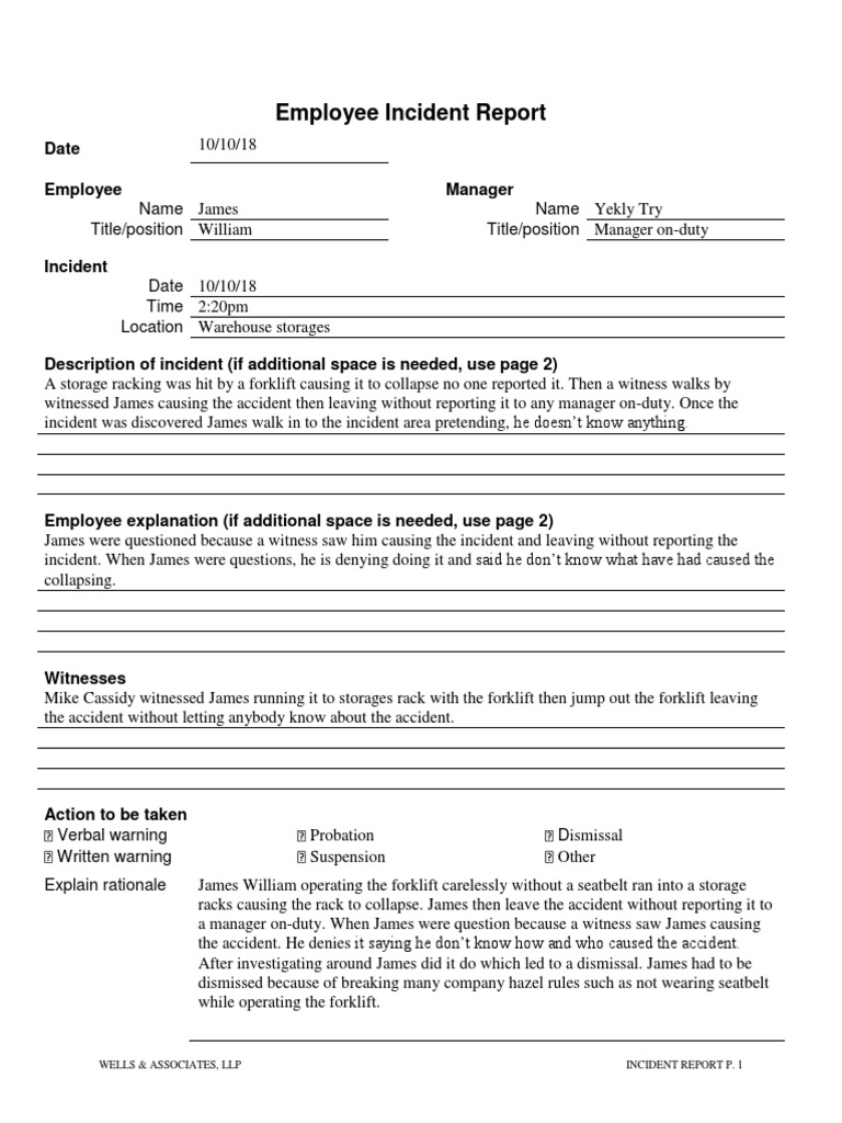 Free Employee Incident Report Template Free Employee Incident Report Template