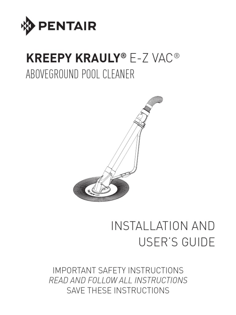 Kreepy Krauly EZ Vac Owners Manual English PDF Swimming Pool