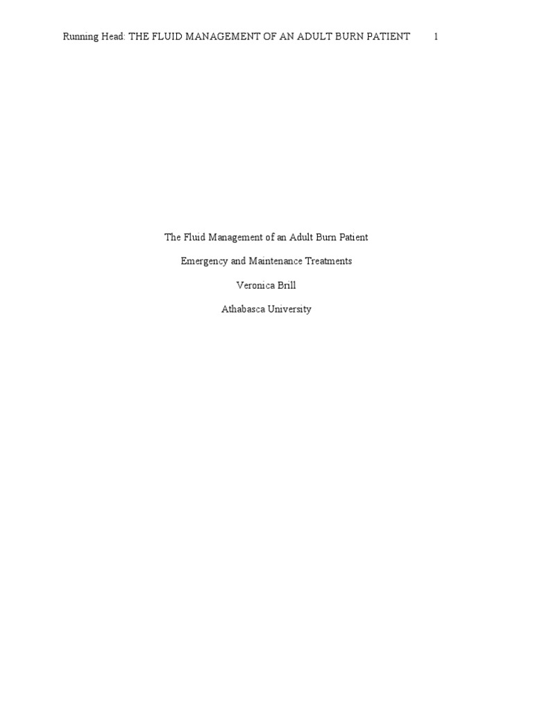 Fluid Management Burn PDF Burn Saline (Medicine)