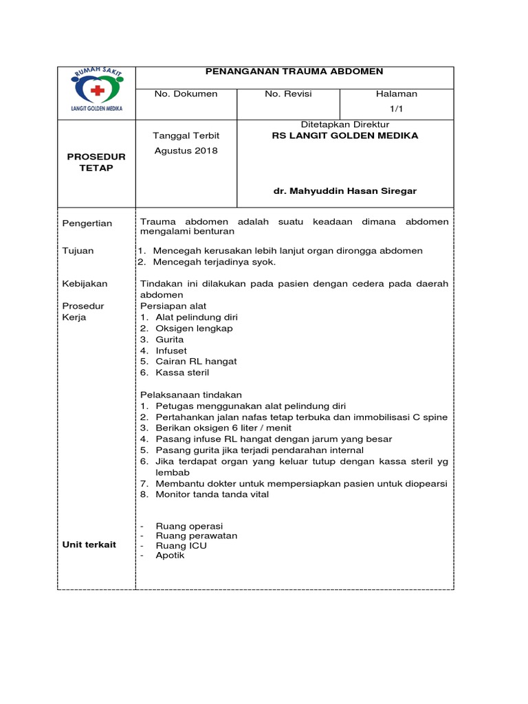 Penanganan Trauma Abdomen Medis | PDF | Sains & Matematika
