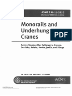 ASME B30.11-2010 Monorails and Underhung Cranes PDF