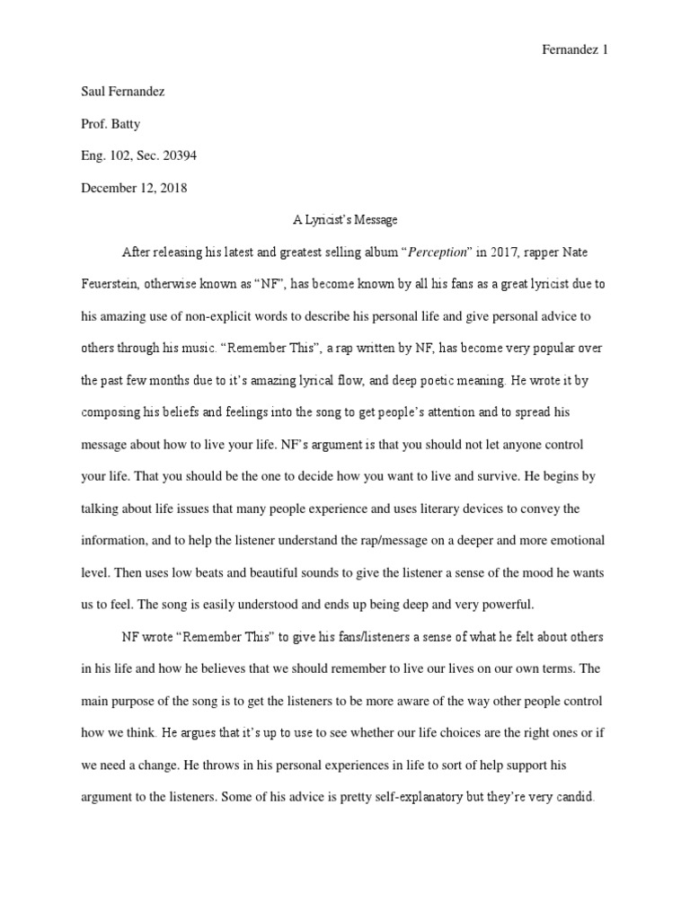 song-analysis-essay-revised-pdf-lyrics-songs