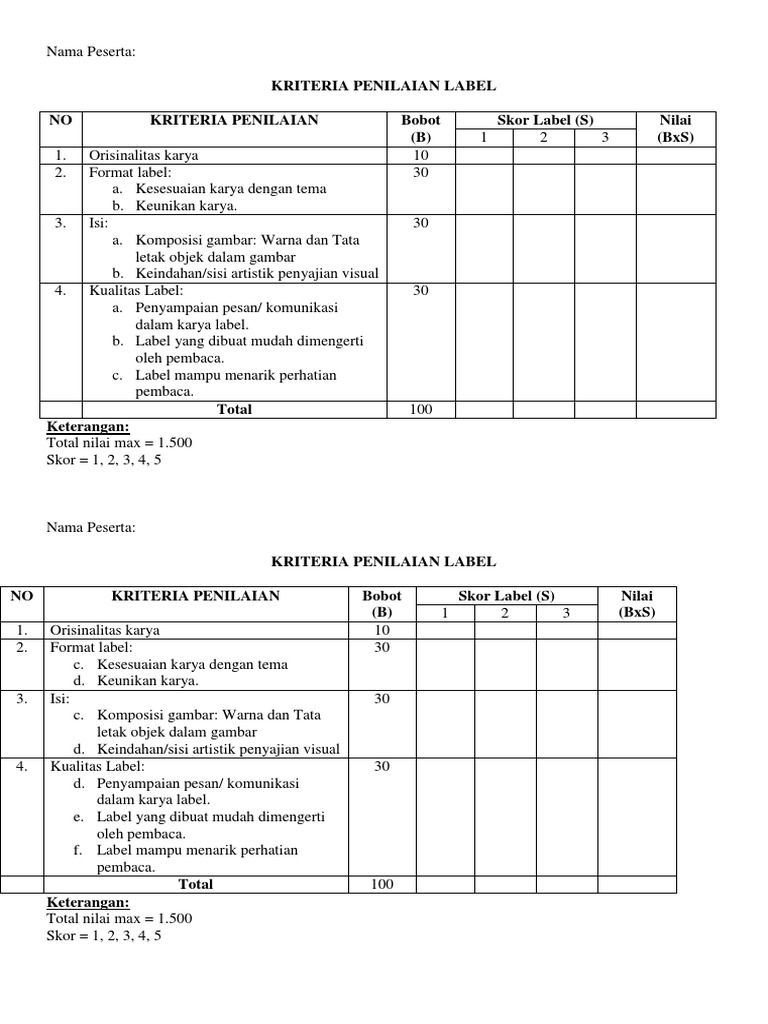 Kriteria Penjurian Lomba Poster