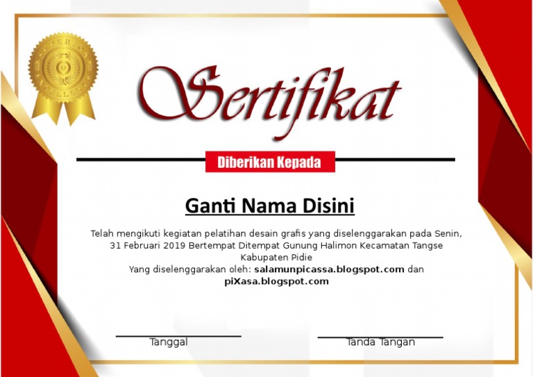 Template Sertifikat