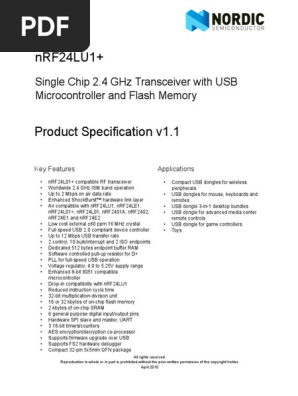 Nrf24lu1 Nordic Pdf Flash Memory Usb