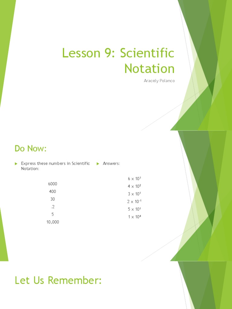 Scientific Notation Lesson Plan | PDF | Exponentiation | Numbers