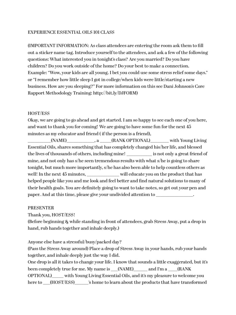 101 Script | PDF | Essential Oil | Retail