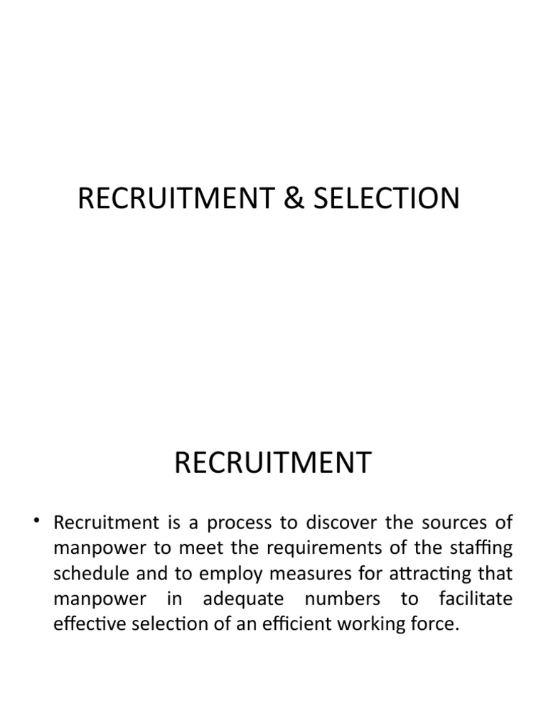 Recruitment and Selection Process Guide | PDF