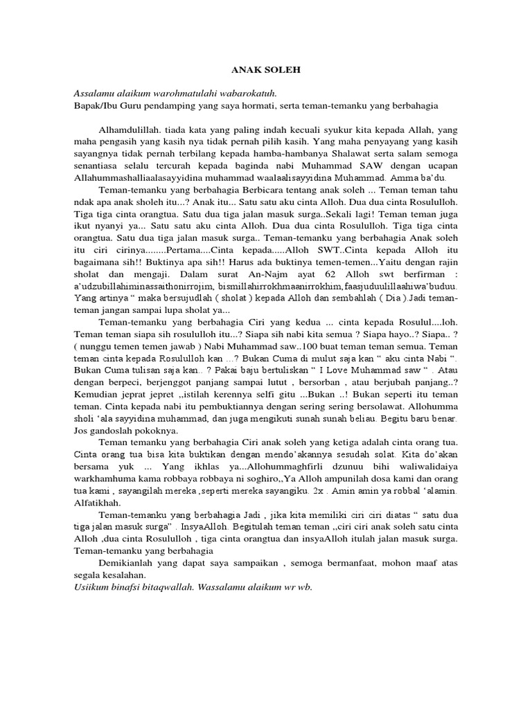 Pidato Anak Soleh