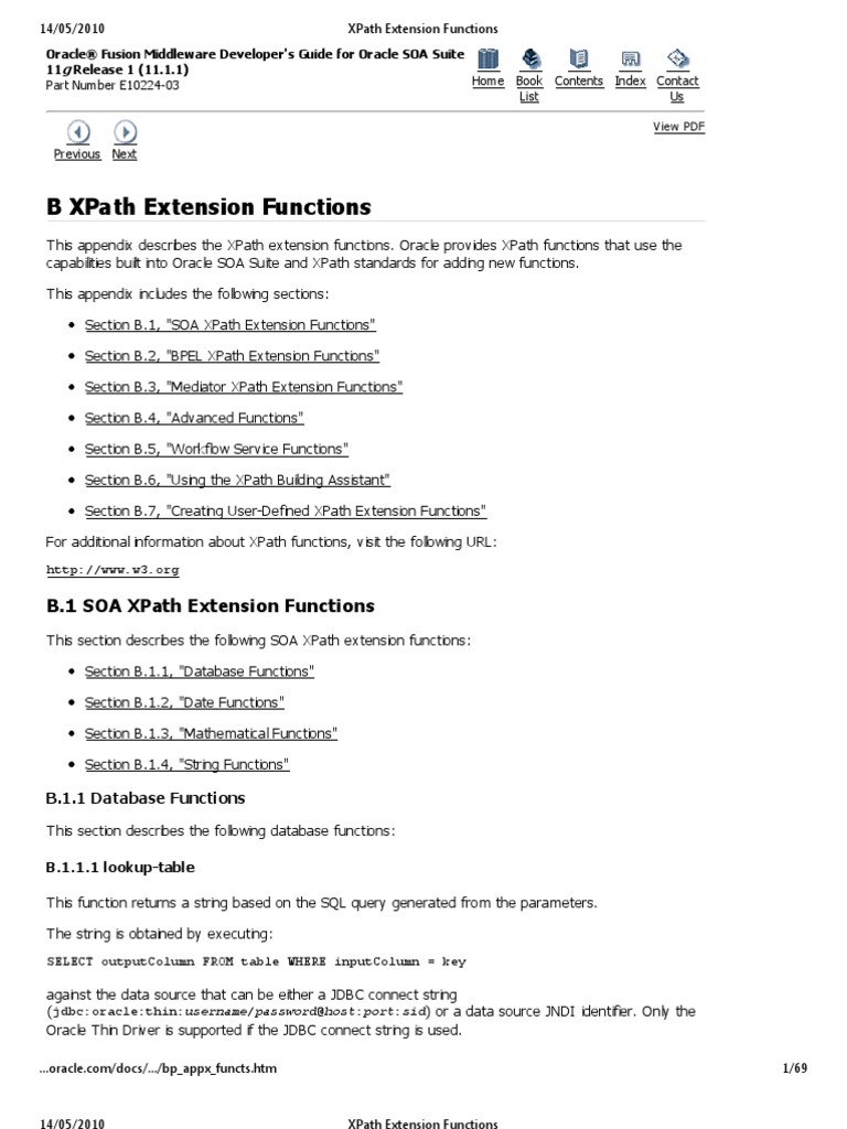 XPath Extension Functions | PDF | Xslt | Oracle Database