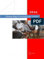 Nama Bayi Perempuan Islami Terpopuler