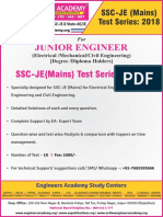 Junior Engineer: SSC-JE (Mains) Test Series: 2018