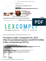 Provisions Under Companies Act 2013 - Corporate Law Reporter