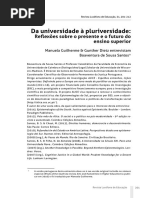 Da Universidade à Pluriversidade Reflexões Sobre o Presente e o Futuro Do Ensino Superior