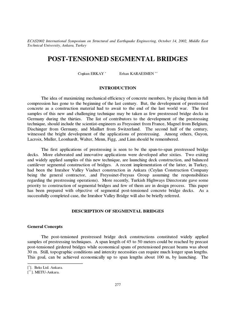 Post Tensioned Segmental Bridge PDF | PDF | Deformation (Engineering ...