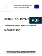 Ghidul Solicitantului Pentru Masura 221