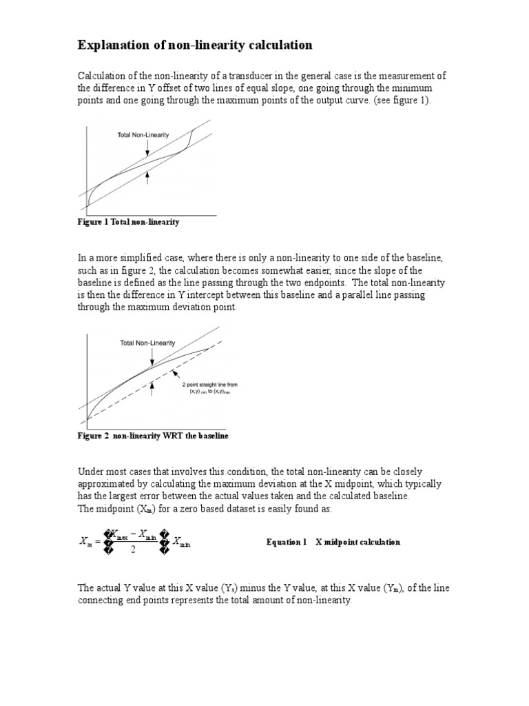 Calculation Of Non Linearity Pdf Nonlinear System Linearity