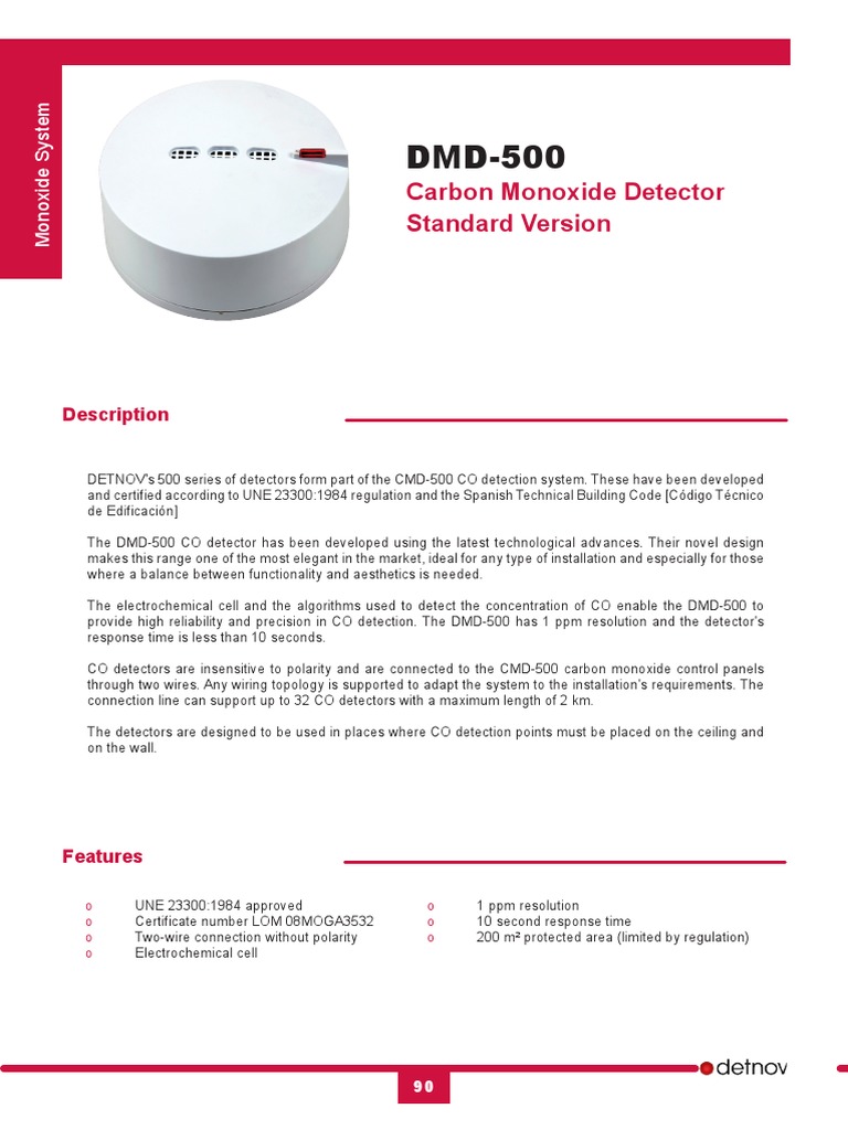 Detnov DMD 500 | PDF | Sensor | Manufactured Goods