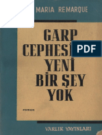 Erich Maria Remaque Bati Cephesinde Yeni Bir Sey Yok TR