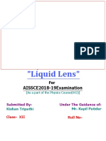 Physics Project On Liquid Lens PDF