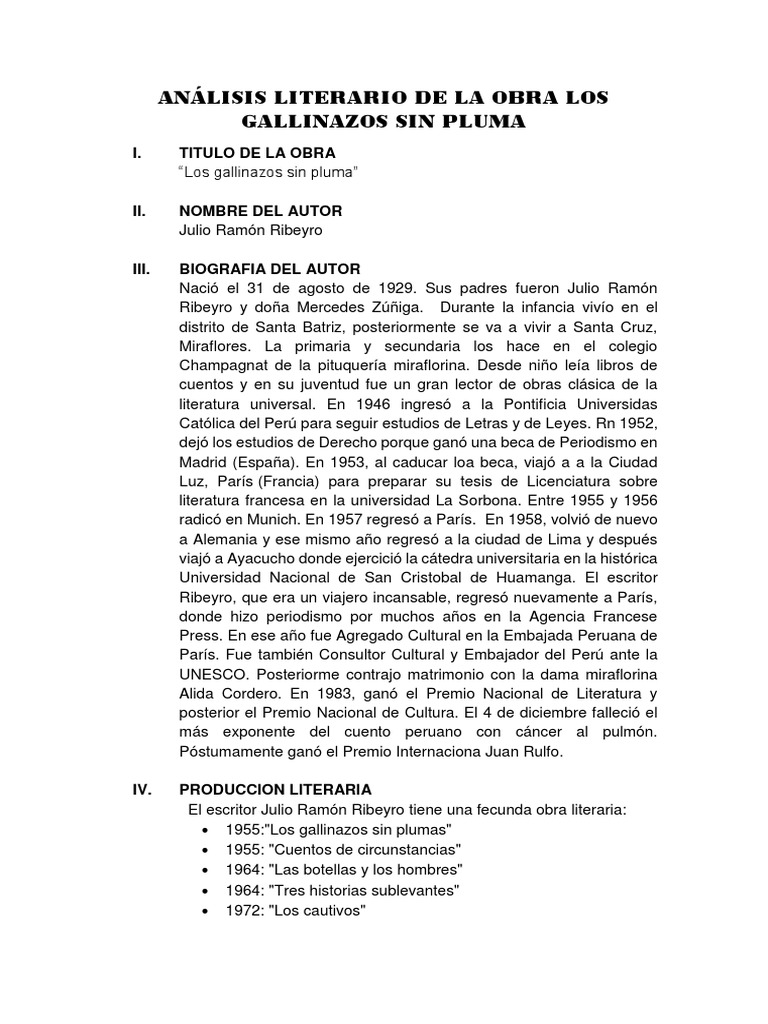 Análisis Literario de La Obra Tradiciones Peruanas