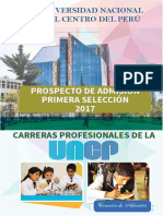 Prospecto de Admision UNCP PRIMERA SELECCION 2017 PDF