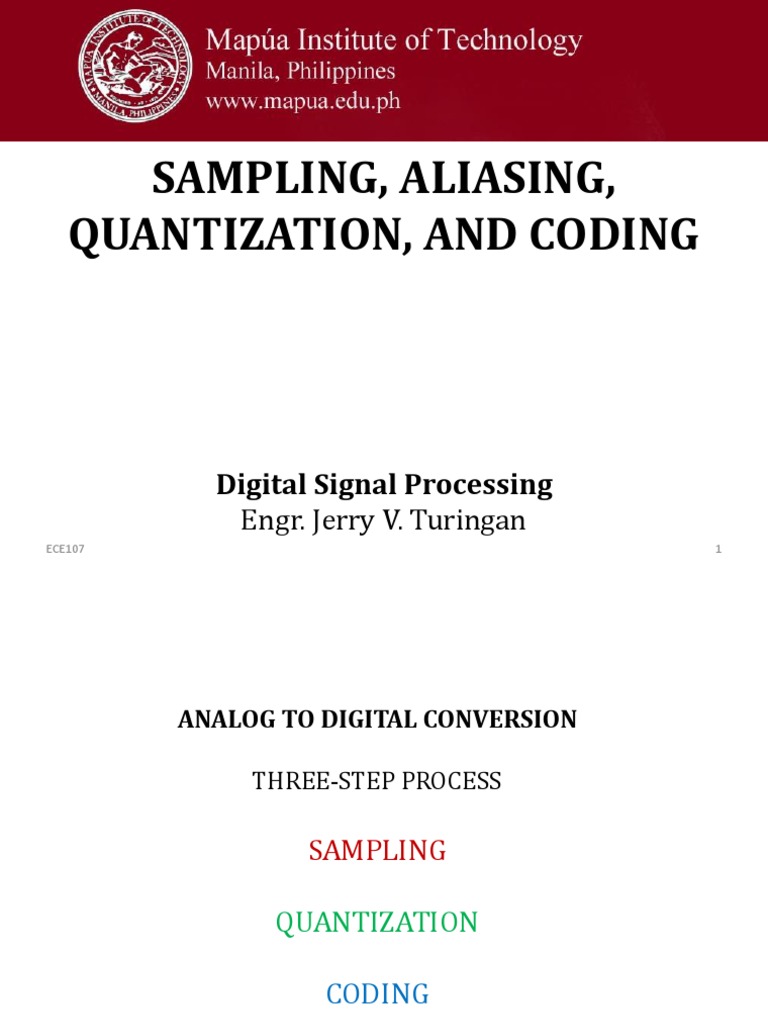 L04B - Sampling, Quantization, and Coding | PDF | Sampling (Signal ...