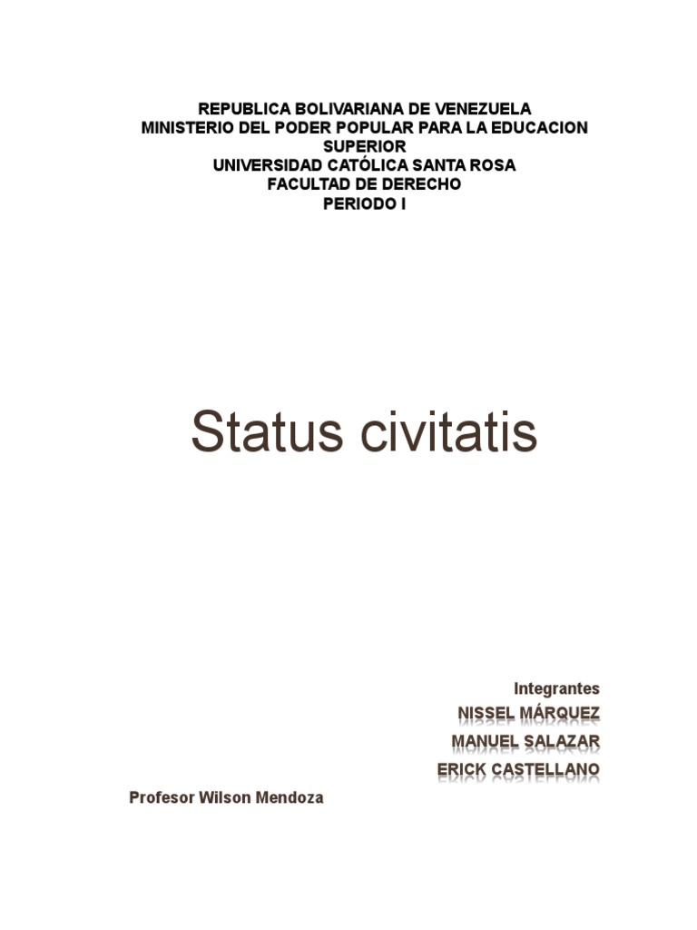 Tema 10 Status Civitatis | Descargar gratis PDF | Ley romana | Roma antigua