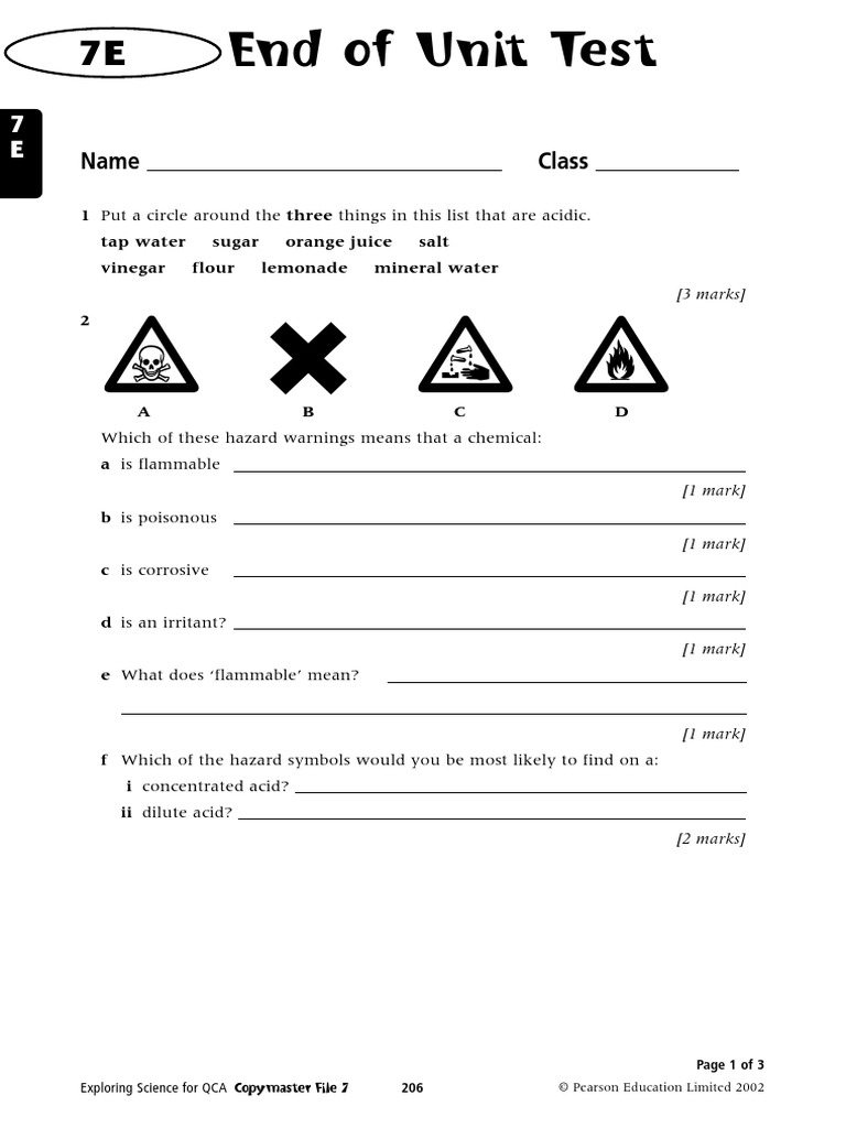 Acids and Alkalis Practice Test 1 Ph Acid