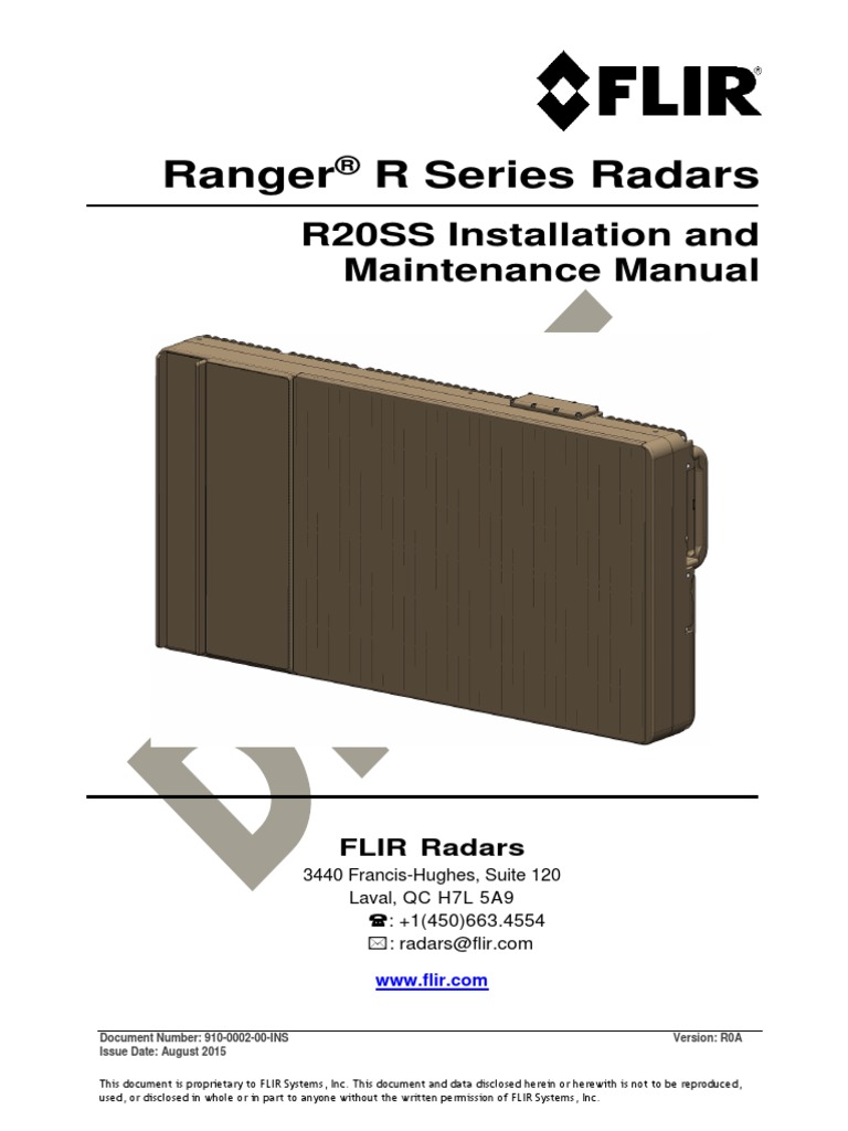 R20 Ranger Radar User Manual FLIR Radars Inc. | PDF | Radar | Radio
