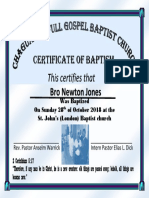 Baptism certificate