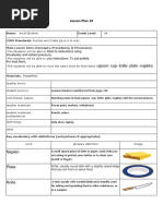 Lesson Plan 10: Spoon-Cup - Knife - Plate - Napkin)