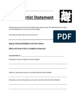 personal puzzle artist statement worksheet 