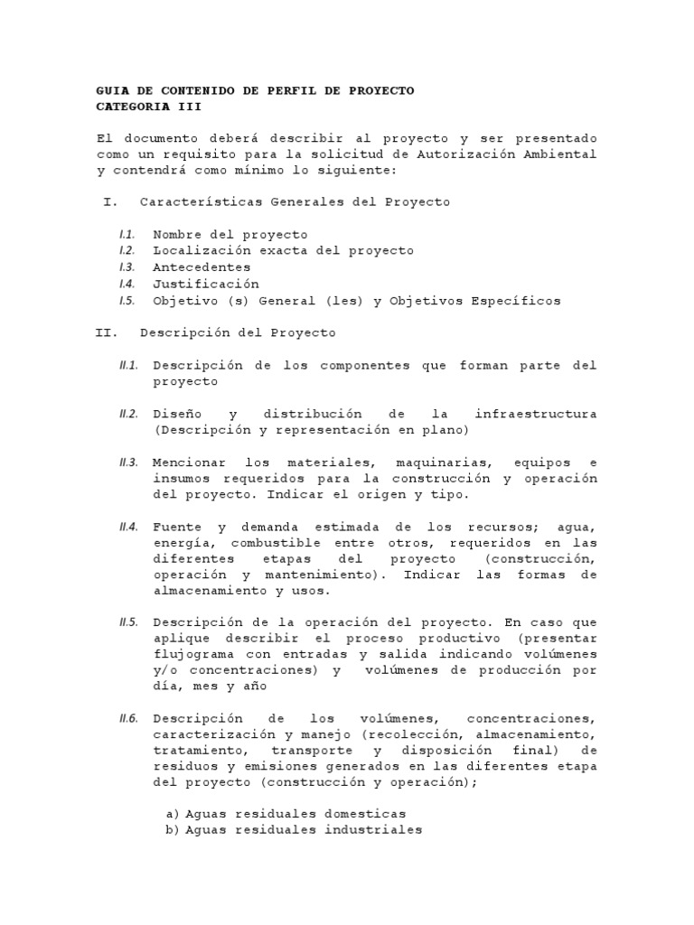 Guía para Perfil de Proyecto Ambiental | PDF | Contaminación | Temblores