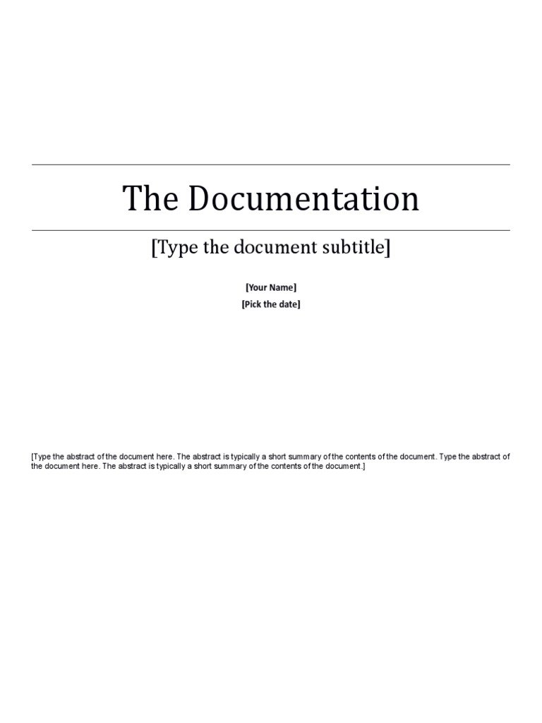 The Documentation: (Type The Document Subtitle) | PDF