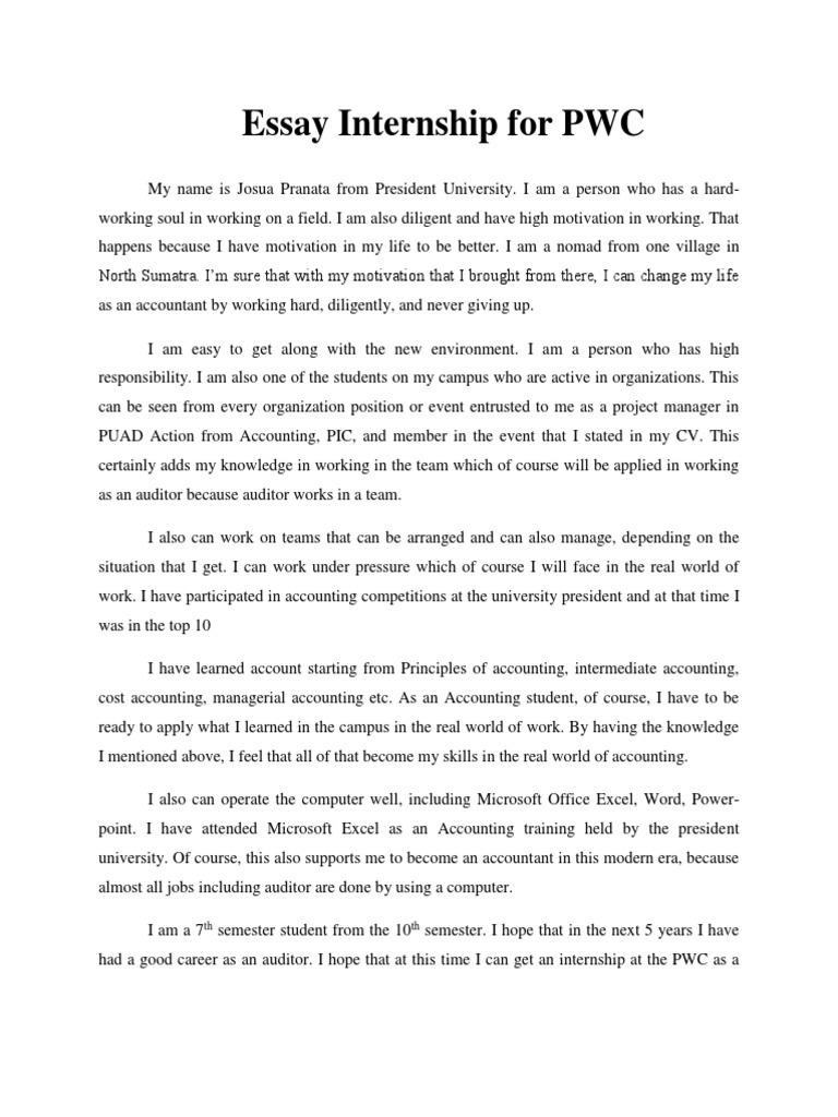 M&a internship pwc picture