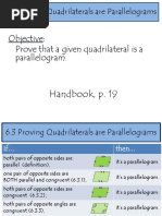 6.3 Proving Quadrilaterals Are Parallelograms