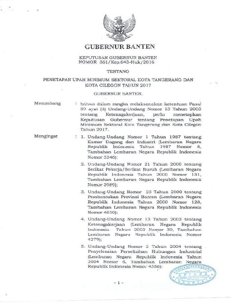UMSK Banten Sektoral Tangerang Cilegon 2017 PDF | PDF
