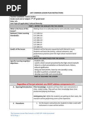unt common lesson plan