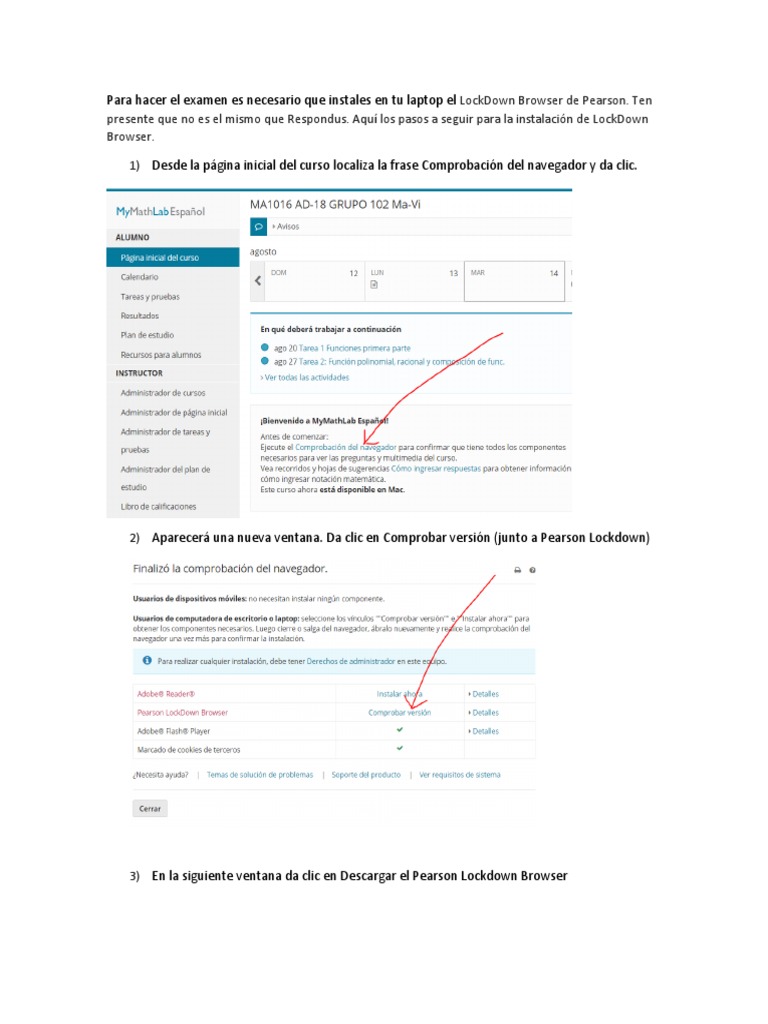 Instrucciones para Instalar Pearson LockDown Browser PDF