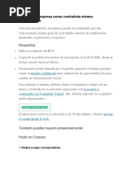 Inscribir Mi Empresa Como Contratista Minera Especializada