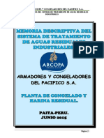 Memoria Descriptiva Del Sistema de Tratamiento de Aguas Residuales Industriales