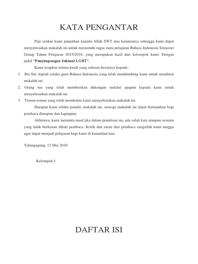 Kata Pengantar Lgbt