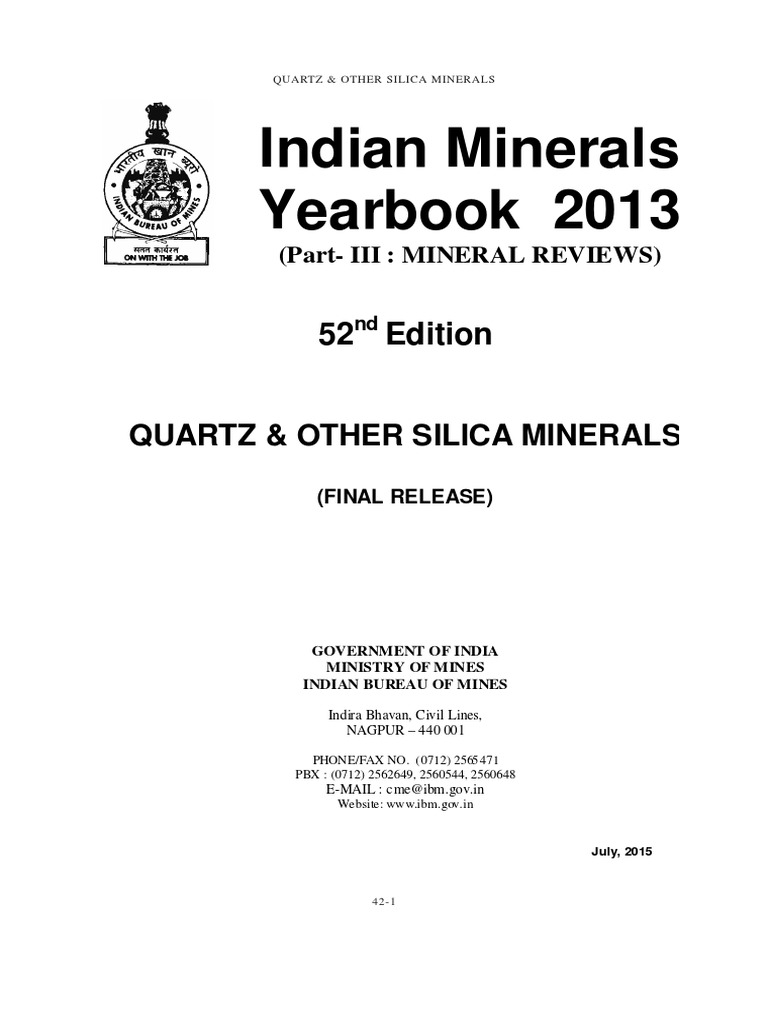 Quartz & Silica Minerals in India | PDF | Silicon Dioxide | Quartz