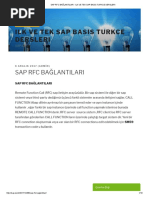 Sap Rfc Bağlantilari - Ilk Ve Tek Sap Basis Turkce Dersleri