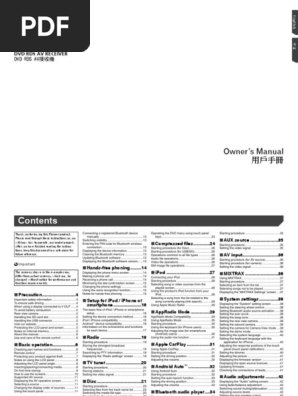 Avh X50bt rc Asean Pdf I Phone I Pod