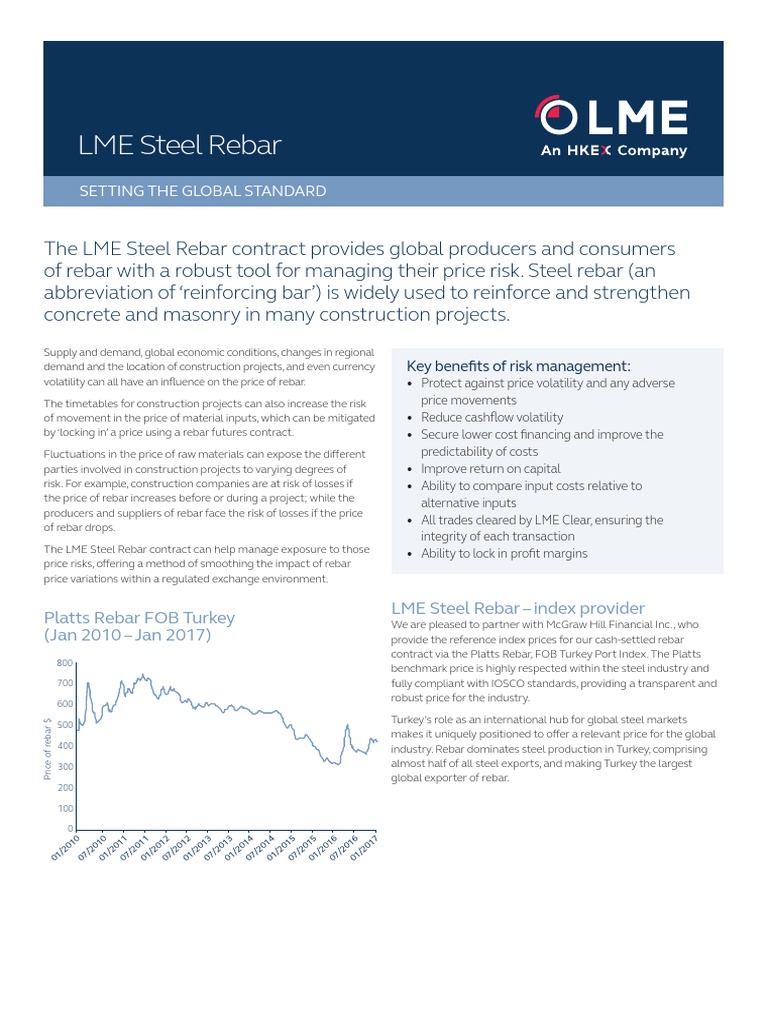 LME Steel Rebar Factsheet PDF Futures Contract Commodity Futures