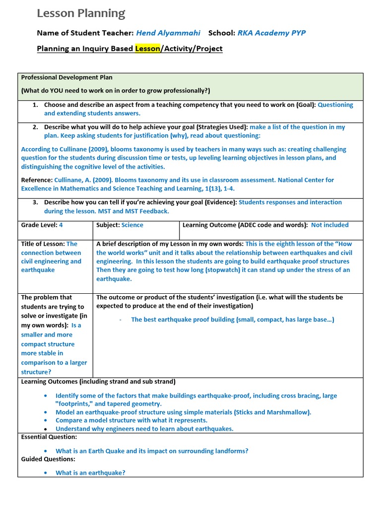 Civil Engineering and Earthquake Lesson | PDF | Question | Teachers